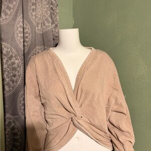 Ocean Drive Tan Knotted Sweater